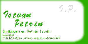 istvan petrin business card